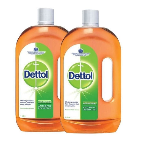 Dettol Liquid Antiseptic Disinfectant, Lime, 1L, Pack of 2