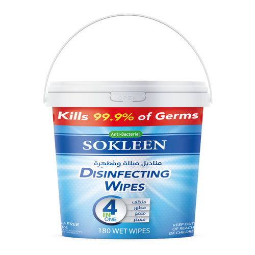 Sokleen Disinfectant Wet Wipes, 180 Wipes