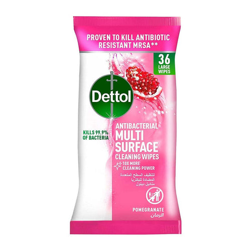 Dettol Disinfecting Surface Wet Wipes, Pomegranate, 36 wipes