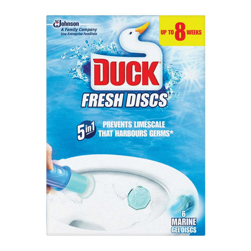 Duck Fresh Discs Toilet Cleaner, Holder Marine, 6 Marine Geldiscs