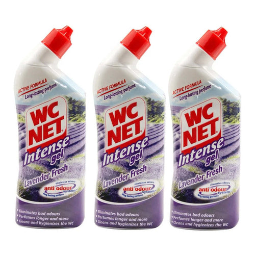 WC NET Intense Gel Toilet Cleaner, Anti Odour, Lavander Fresh, 750ml, Pack of 3