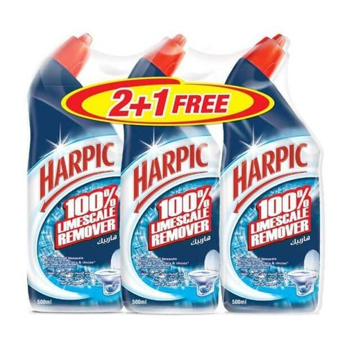 Harpic 100% Limescale Remover, Original, 500ml, Pack of 3