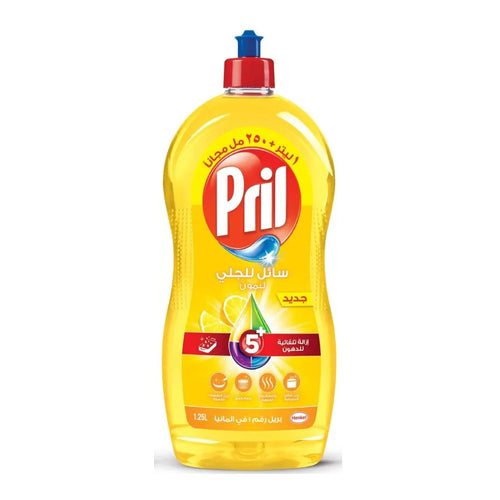 Pril 5 Plus Dishwashing Liquid, Lemon, 1250ml