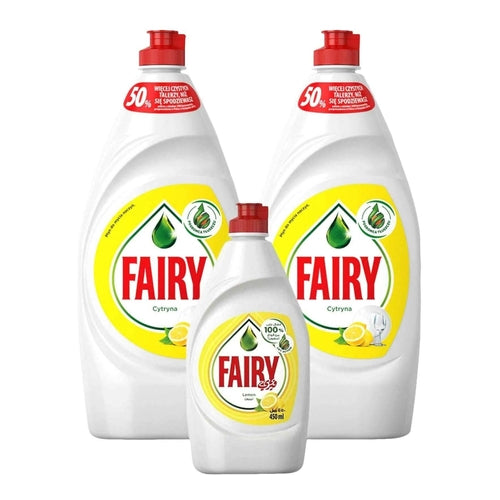Fairy Dishwashing Liquid, Lemon, 900ml x 2Pcs + 450ml