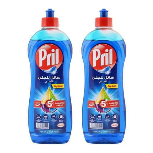 Pril 5 Plus Dishwashing Liquid, Blue, 650ml, Pack of 2