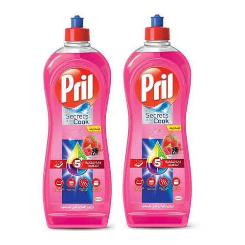 Pril 5 Plus Dishwashing Liquid, Fruits, 650ml, Pack of 2