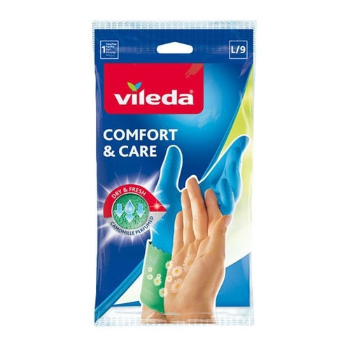 Vileda Comfort & Care Latex Gloves, Large