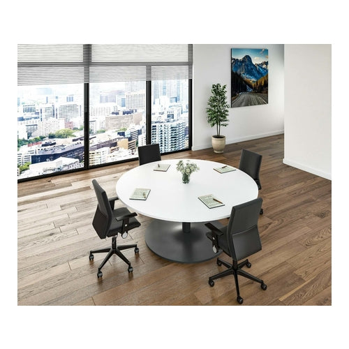Round Conference Table with Metal Legs