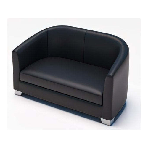 2 Seaters Sofa With Anti-Slip Metal Legs, Sponge Padding, Black