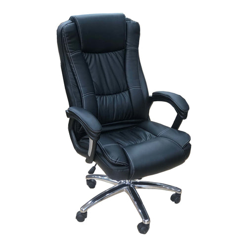 Executive PU Leather High-Back Office Chair, Black