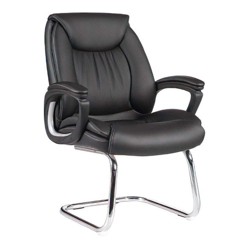 PU Leather Mid-Back Meeting Chair, Grey