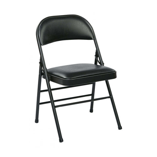 Padded Folding Chair, Black