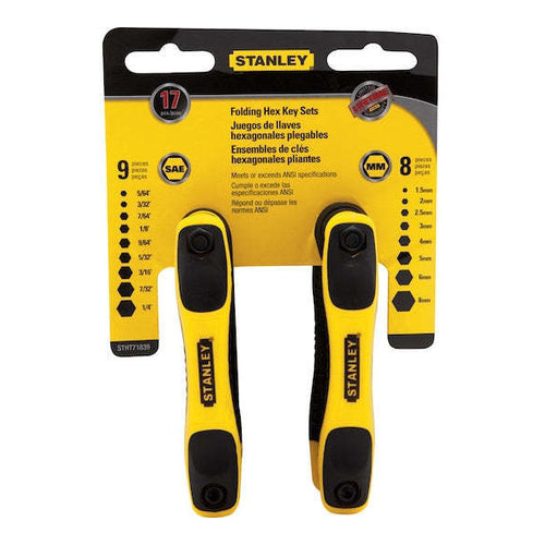 STANLEY Folding Metric and SAE Hex Keys, Pack of 2