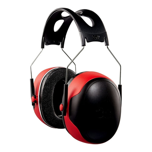 3M Pro-Grade Earmuffs, 30 dB Noise Reduction Rate, Black & Red
