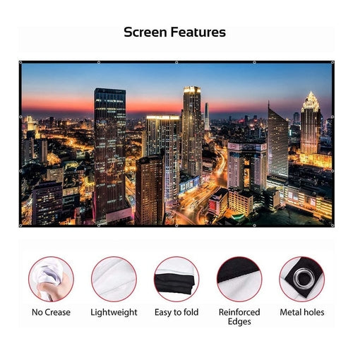 Projector Screen for Indoor & Outdoor Projection, 150inch, 160° Viewing Angle