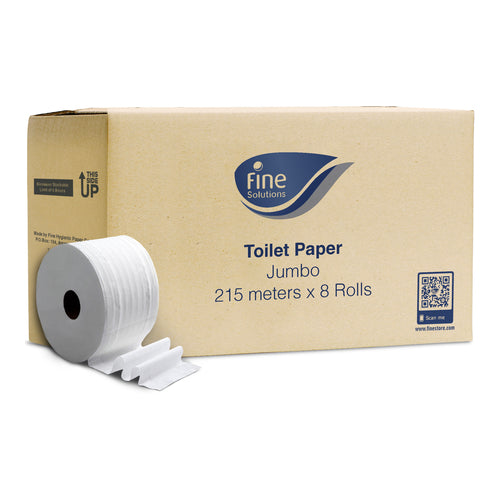Fine Toilet Rolls Jumbo, 215m, Pack of 8