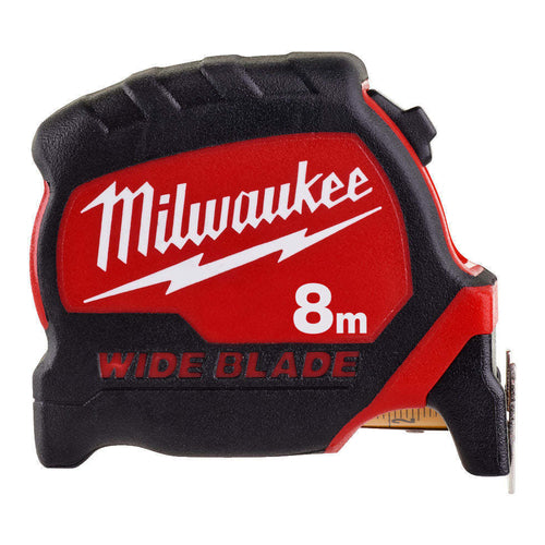 Milwaukee Permium Wide Blade Tape Measure, 8m x 33mm, 4932471816