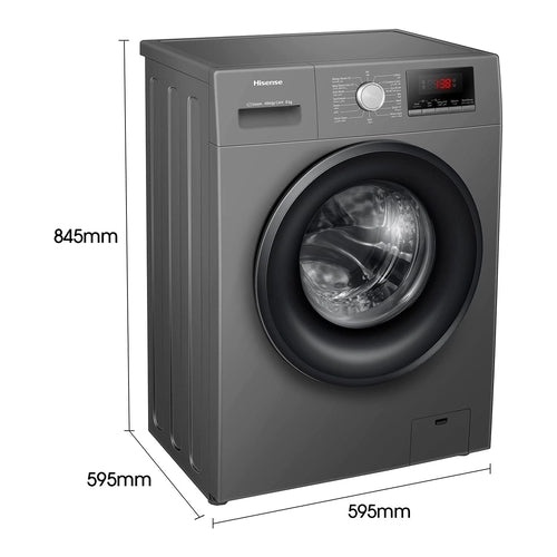 Hisense Front Load Washing Machine, 8Kg, Silver, WFPV8012EMT-JO
