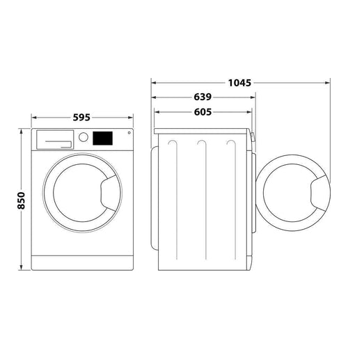 Ariston Front Loading Washing machine, 11Kg, 18 Programs, NLLCD1165SCADEX