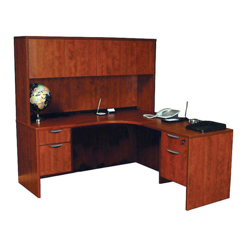 L-Shaped Office Desk with Hutch, L 160 x D 100 x H 75 cm
