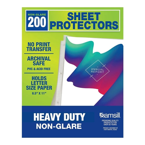 samsill Sheet Protectors, Non-Glare, Letter Size 8.5 x 11", Pack of 200
