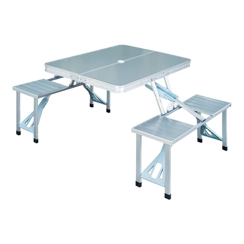 Folding Aluminum Picnic Table, Suitecase Design