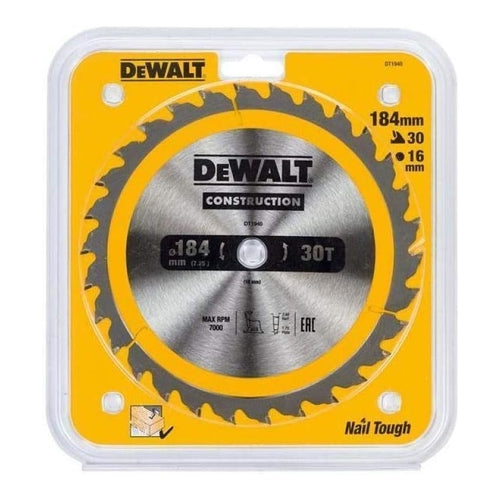 DeWALT Circular Saw Blade, 184mm x 16mm, DT1940