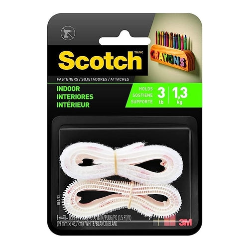 3M Scotch Indoor Fasteners, 3/4" x 8", White, RF4710