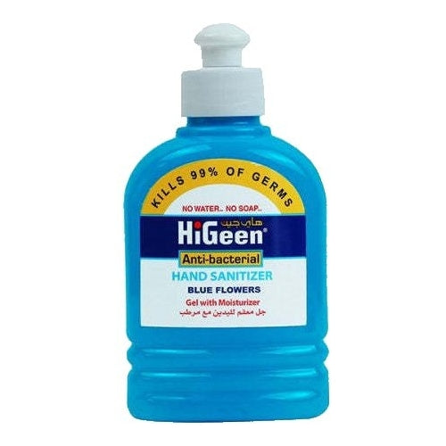 HiGeen Hand Sanitizer, Blue Flowers, 250ml