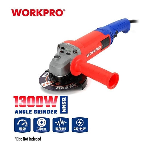 WORKPRO 125mm Professional Angle Grinder, 1300W, WP472001