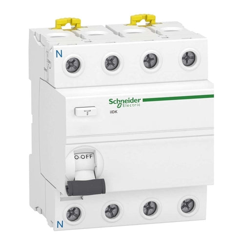 Schneider Electric Acti9 iLD K Residual Current Circuit Breaker, 4P, AC Type