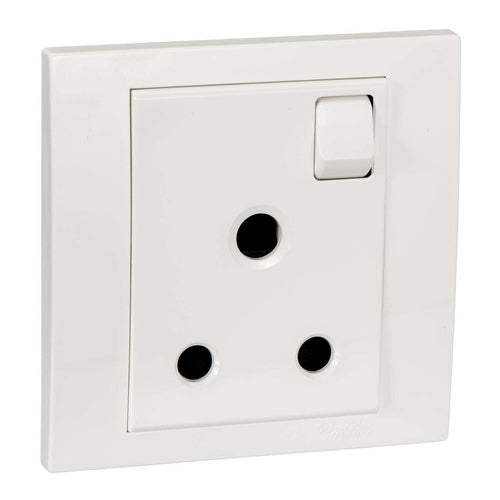 Schneider Electric Flush Mounted Switched Socket, 3 pin, 15A, 250V, 1 Gang, White