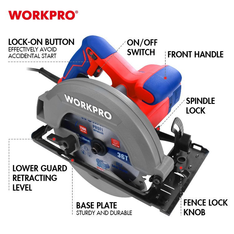 WORKPRO 185mm Professional Circular Saw, 1700W, WP471200