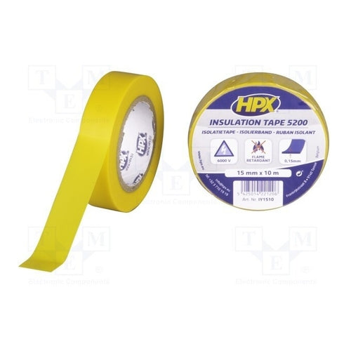 HPX Insulation Tape 5200, Yellow, 10m x 15mm