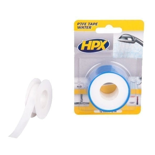 HPX PTFE Tape Water, White, 12m x 12mm