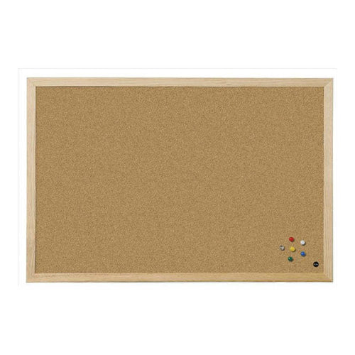 Bi-Office Cork Board, Pine Wood Frame, Brown, 45x60 cm