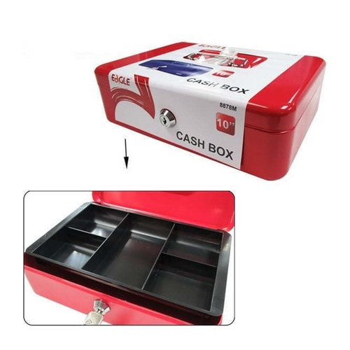 Eagle Cash Box with Keys, Small, 207 x 157 x 77mm