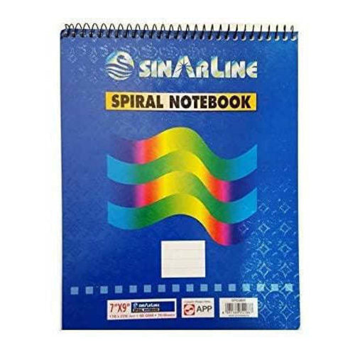 SinarLine Spiral Legal Pads, 9"x7" (17.8 x 22.8cm), 70 Sheets