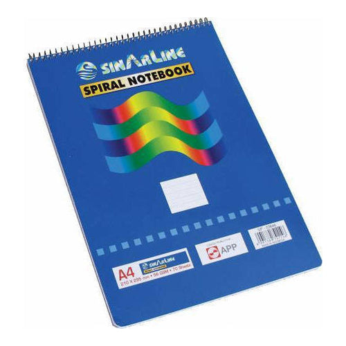 SinarLine Spiral Legal Pads, A4, 70 Sheets