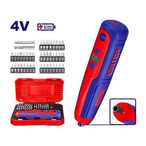 EMTOP Cordless Screwdriver, 46Pcs Bits, ECSR0403