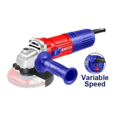 EMTOP Electric Angle Grinder, 900W, 5" (125mm) Diameter, Variable Speeds, EAGRS09051