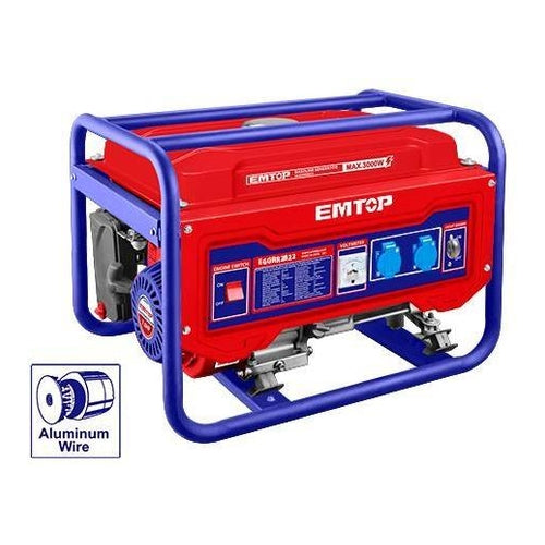 EMTOP Gasoline Generator, 2.8KW Output, 15L Tank, EGGRR2822