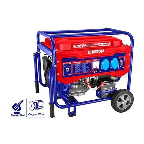 EMTOP Gasoline Generator, 5.5KW Output, 25L Tank, EGGRD5511