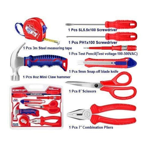 EMTOP Hand Tools Set,  8Pcs, EHTS01081