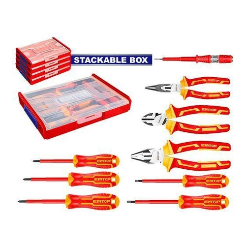 EMTOP Insulated Hand Tools Set, 9Pcs, EHTSV01H09