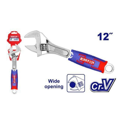 EMTOP Adjustable Wrench, 12" (300mm), EAWH131201