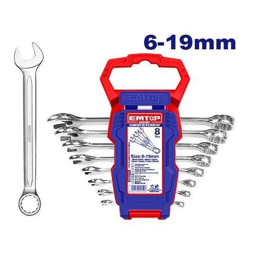 EMTOP Combination Spanner Set, 8Pcs, ECSS10801