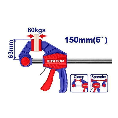 EMTOP Quick Bar Clamps, 6" (150mm), ECLPQ60101