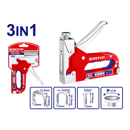 EMTOP 3-In-1 Brad Staple Gun, ESGU1001