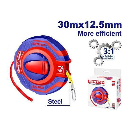 EMTOP Steel Measuring Tape, 30m, EMTP63001